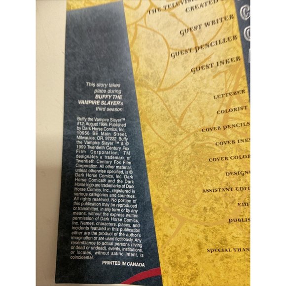 1999 BUFFY the VAMPIRE SLAYER comics Dark Horse Comic Book #12 Near Mint - Picture 5 of 6